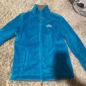 Perfect condition blue fuzzy north face jacket